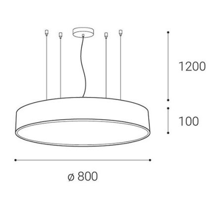 LED2 - LED Prigušivi luster na sajli MONO LED/100W/230V 3000K/4000K bijela