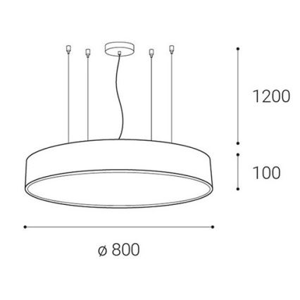 LED2 - LED Prigušivi luster na sajli MONO LED/100W/230V 3000K/4000K crna