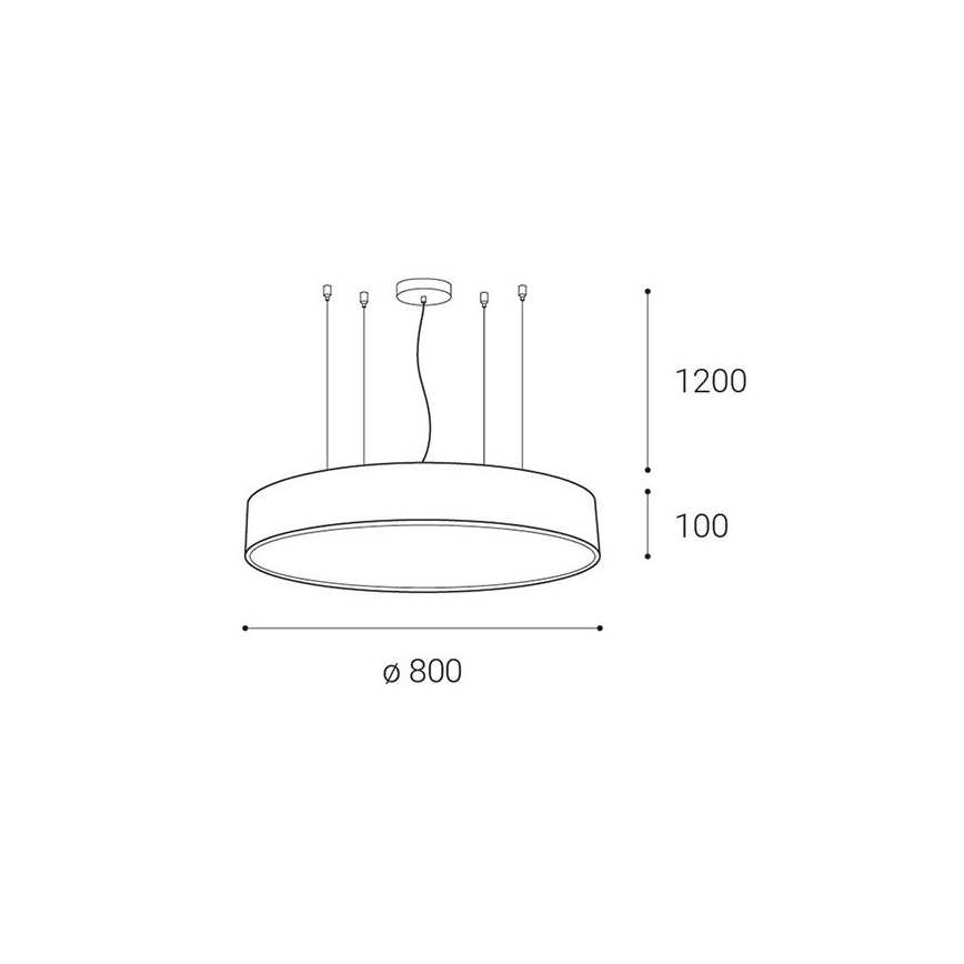 LED2 - LED Prigušivi luster na sajli MONO LED/100W/230V 3000K/4000K crna