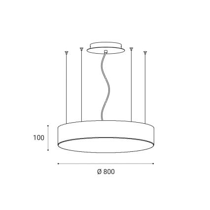 LED2 - LED Prigušivi luster na sajli MONO LED/100W/230V