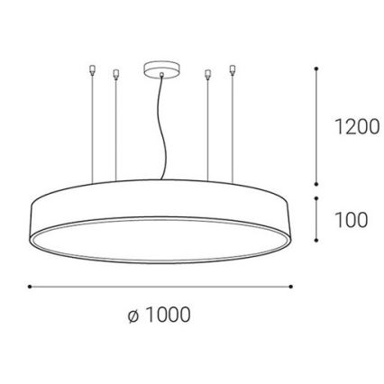 LED2 - LED Prigušivi luster na sajli MONO LED/153W/230V 3000K/4000K bijela