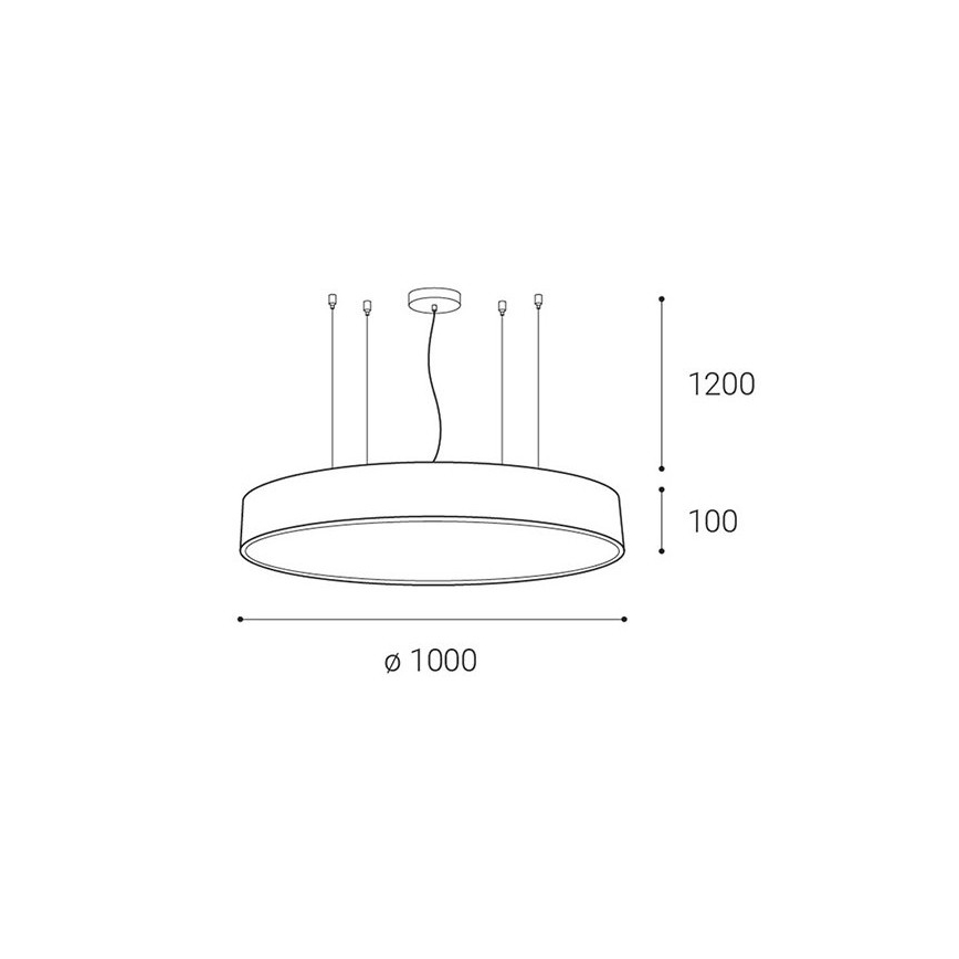 LED2 - LED Prigušivi luster na sajli MONO LED/153W/230V 3000K/4000K bijela
