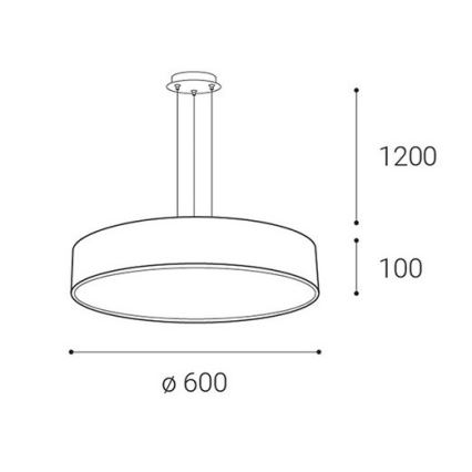 LED2 - LED Prigušivi luster na sajli MONO LED/60W/230V 3000K/4000K bijela