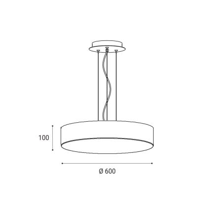 LED2 - LED Prigušivi luster na sajli MONO LED/60W/230V