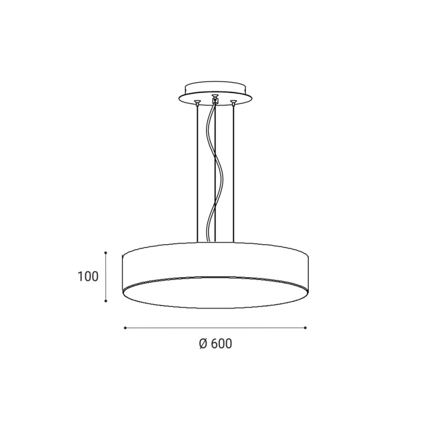 LED2 - LED Prigušivi luster na sajli MONO LED/60W/230V