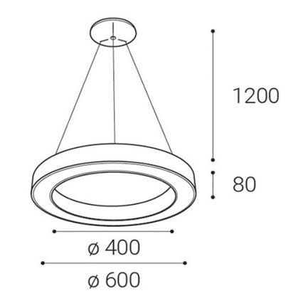 LED2 - LED Prigušivi luster na sajli SATURN LED/50W/230V 3000K/4000K bijela