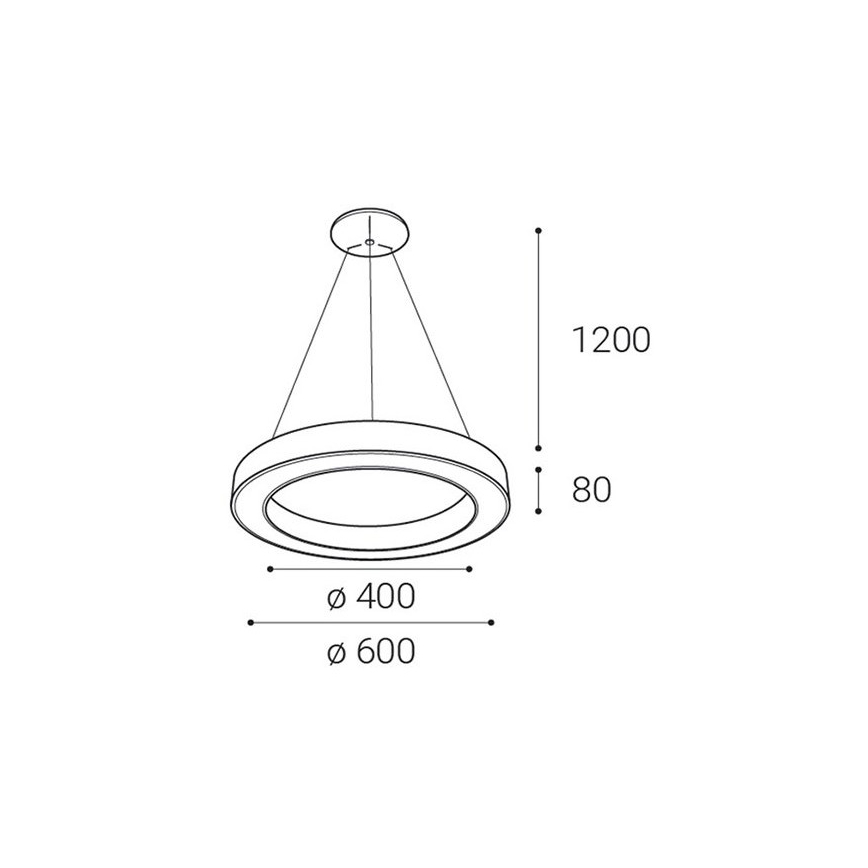 LED2 - LED Prigušivi luster na sajli SATURN LED/50W/230V 3000K/4000K bijela