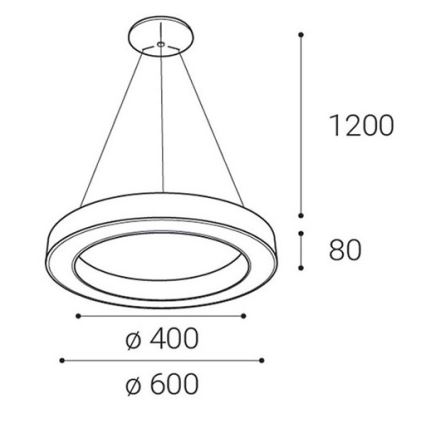 LED2 - LED Prigušivi luster na sajli SATURN LED/50W/230V 3000K/4000K crna