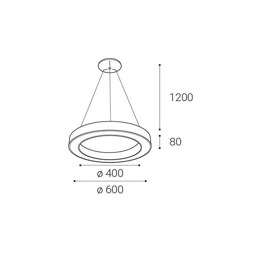 LED2 - LED Prigušivi luster na sajli SATURN LED/50W/230V 3000K/4000K crna