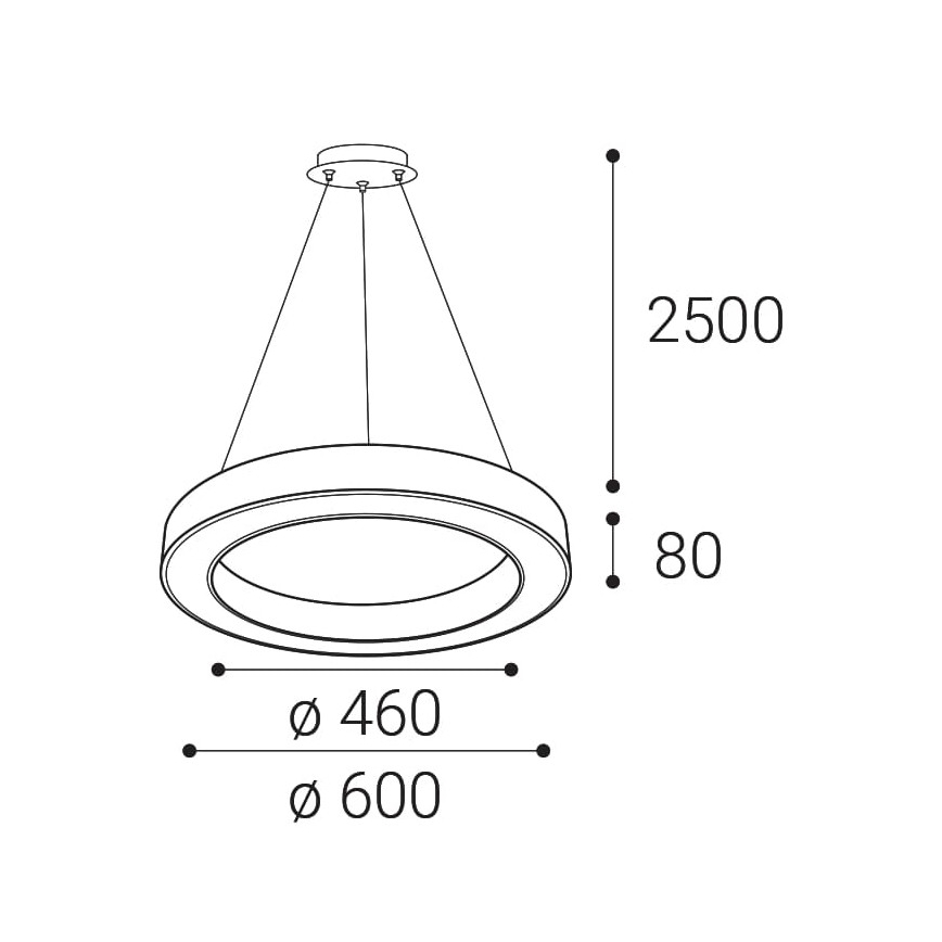 LED2 - LED Prigušivi luster na sajli SATURN LED/50W/230V 3000K/4000K crna