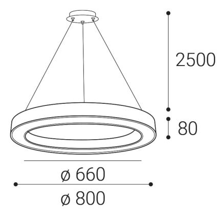 LED2 - LED Prigušivi luster na sajli SATURN LED/60W/230V 3000K/4000K bijela