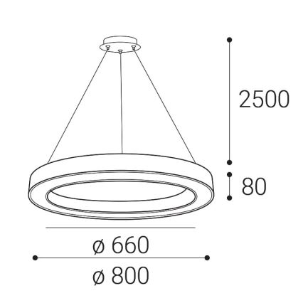 LED2 - LED Prigušivi luster na sajli SATURN LED/60W/230V 3000K/4000K crna