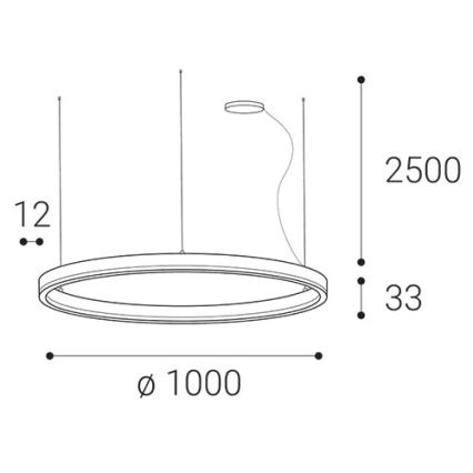 LED2 - LED Prigušivi luster na sajli SATURN LED/80W/230V pr. 100 cm bijela