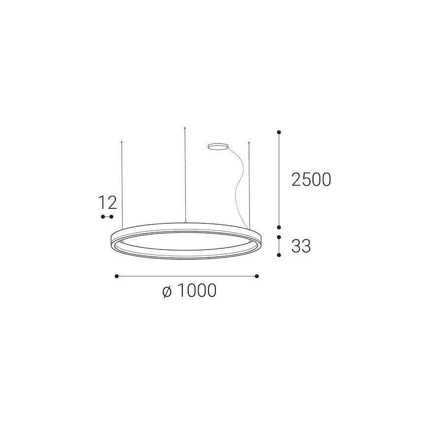 LED2 - LED Prigušivi luster na sajli SATURN LED/80W/230V pr. 100 cm bijela