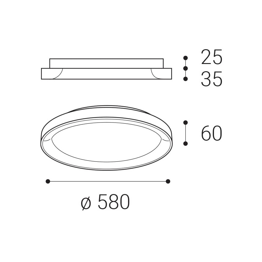LED2 - LED Stropna svjetiljka BELLA LED/48W/230V 3000K/4000K crna