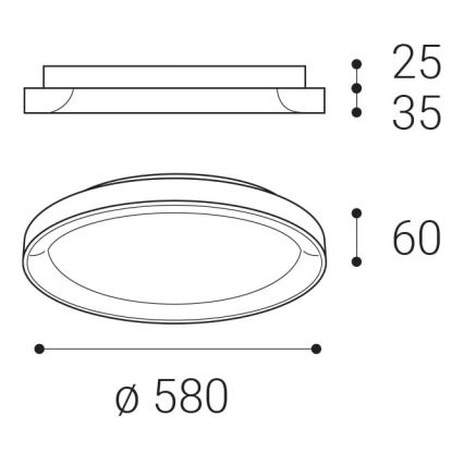 LED2 - LED Stropna svjetiljka BELLA LED/48W/230V 3000K/4000K smeđa