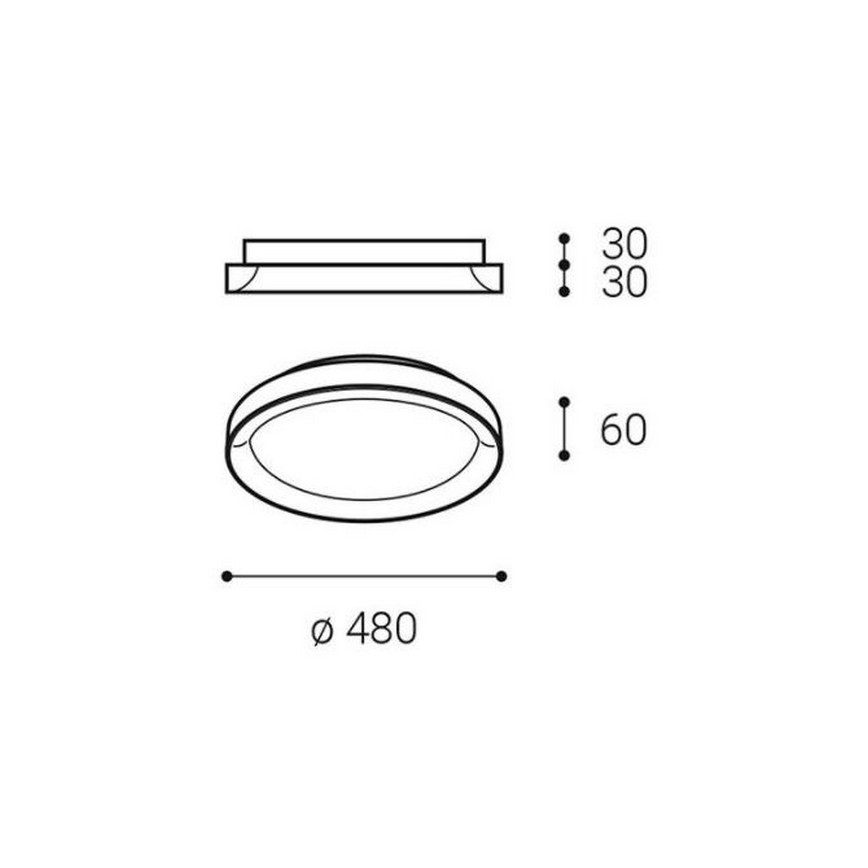 LED2 - LED Stropna svjetiljka BELLA SLIM LED/38W/230V 3000/4000K bijela