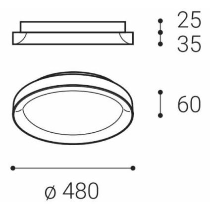 LED2 - LED Stropna svjetiljka  BELLA SLIM LED/38W/230V 3000/4000K crna