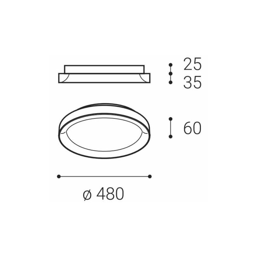 LED2 - LED Stropna svjetiljka  BELLA SLIM LED/38W/230V 3000/4000K crna