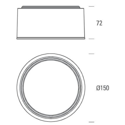 LED2 - LED Stropna svjetiljka BUTTON LED/17W/230V antracit