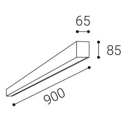 LED2 - LED stropna svjetiljka LINO LED/24W/230V 3000/3500/4000K 90 cm crna