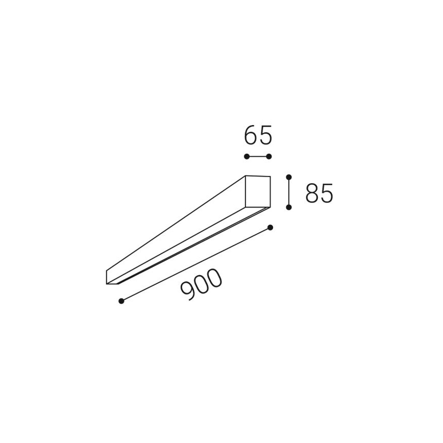LED2 - LED stropna svjetiljka LINO LED/24W/230V 3000/3500/4000K 90 cm crna