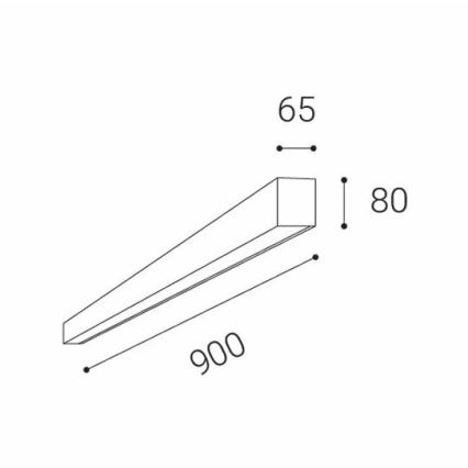 LED2 - LED Stropna svjetiljka LINO LED/24W/230V 3000K/3500K/4000K crna 90 cm