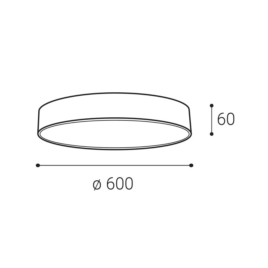 LED2 - LED stropna svjetiljka MONO SLIM LED/60W/230V 3000K/4000K promjer 60 cm crna