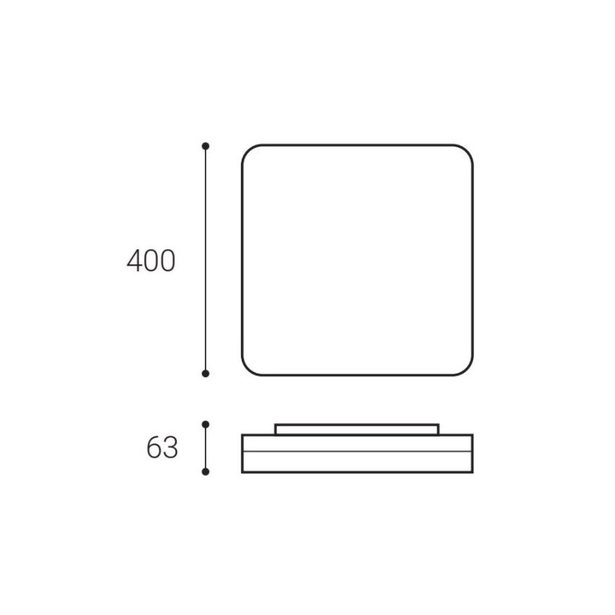 LED2 - LED Stropna svjetiljka SQUARE II LED/30W/230V 3000/4000/5700K IP54