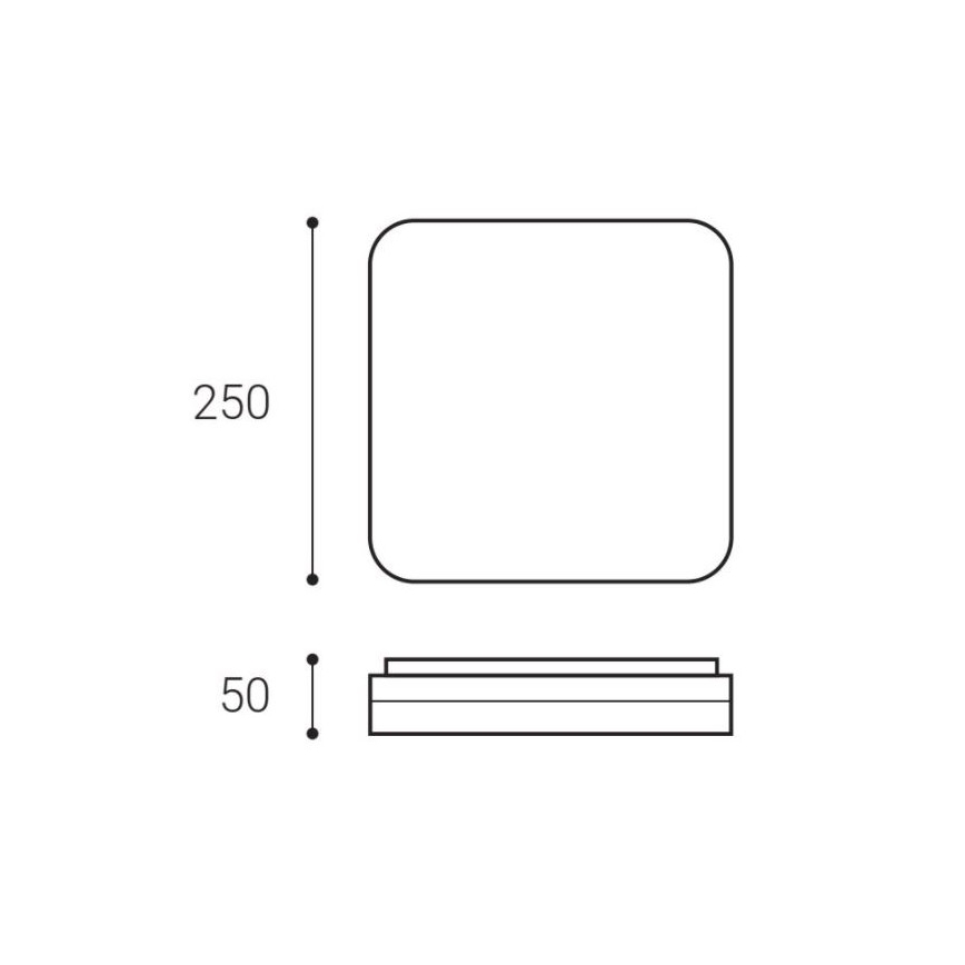 LED2 - LED Stropna svjetiljka SQUARE LED/12W/230V IP54 3000/4000/5700K