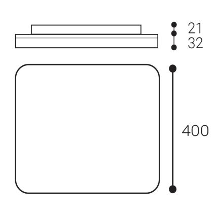 LED2 - LED Stropna svjetiljka za kupaonicu SQUARE LED/38W/230V 3000K/3500K/4000K IP54 bijela