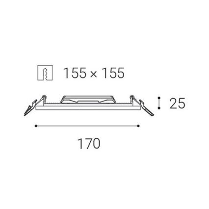 LED2 - LED Ugradbena svjetiljka za kupaonicu SLIM LED/15W/230V IP43 CRI 90