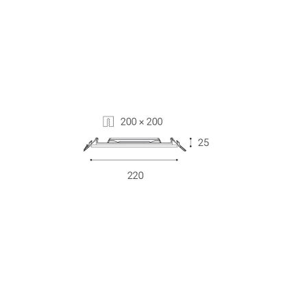 LED2 - LED Ugradbena svjetiljka za kupaonicu SLIM LED/20W/230V IP43 CRI 90