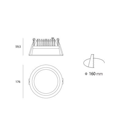 LED2 - LED Ugradbena svjetiljka za kupaonicu ZETA LED/25W/230V 3000K IP44