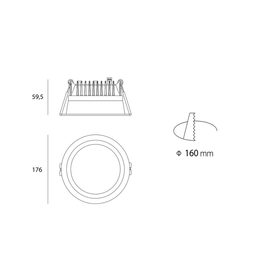 LED2 - LED Ugradbena svjetiljka za kupaonicu ZETA LED/25W/230V 3000K IP44
