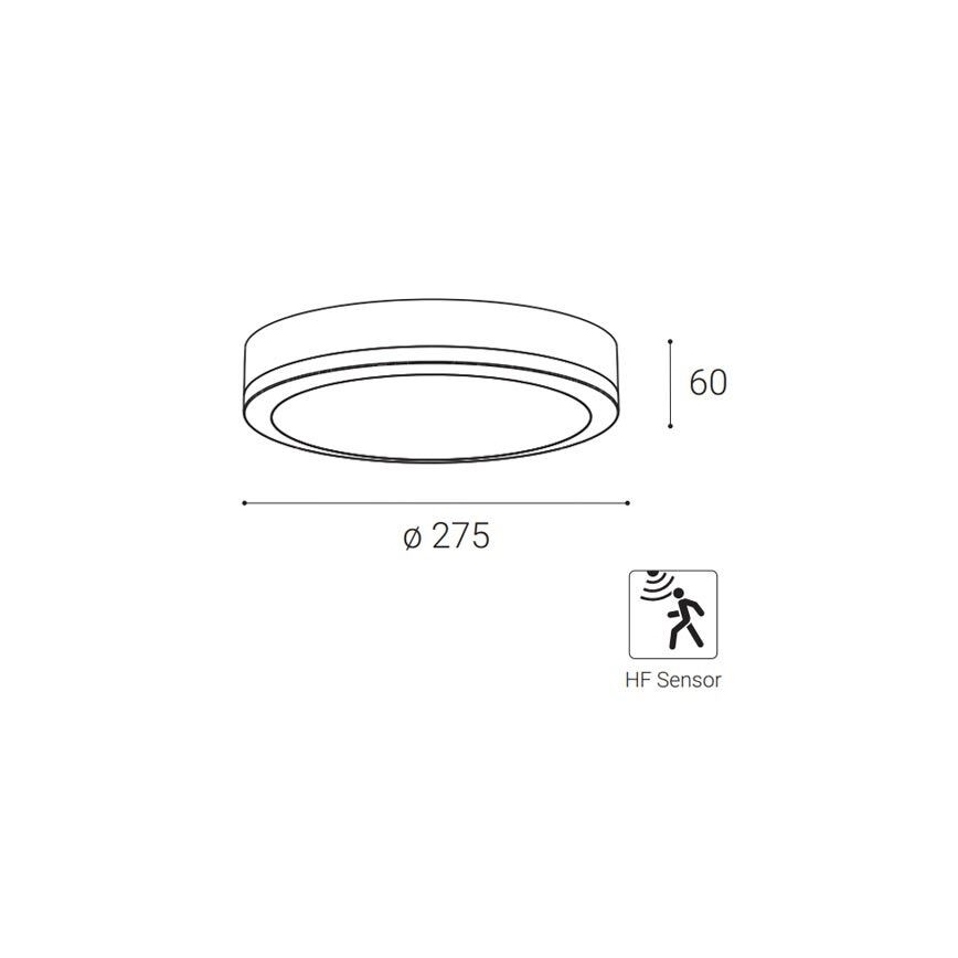 LED2 - LED Vanjska stropna svjetiljka sa senzorom KERY LED/18W/230V IP65 crna
