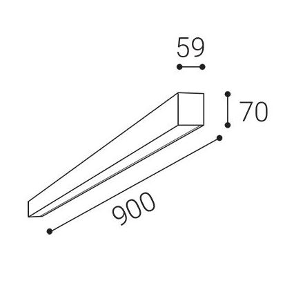 LED2 - Stropna LED svjetiljka NOLI LED/30W/230V 3000/3500/4000K 90 cm crna