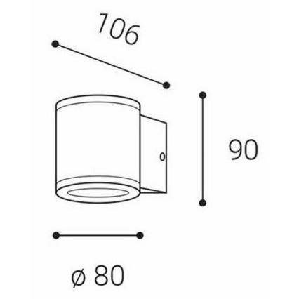 LED2 - Vanjska zidna svjetiljka MIDO 1xGU10/50W/230V antracit IP54