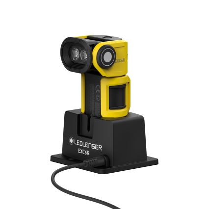 Ledlenser EXC6R - LED Podesiva punjiva svjetiljka s stanicom za punjenje LED/1900 mAh IP68 300 lm 10 h žuta