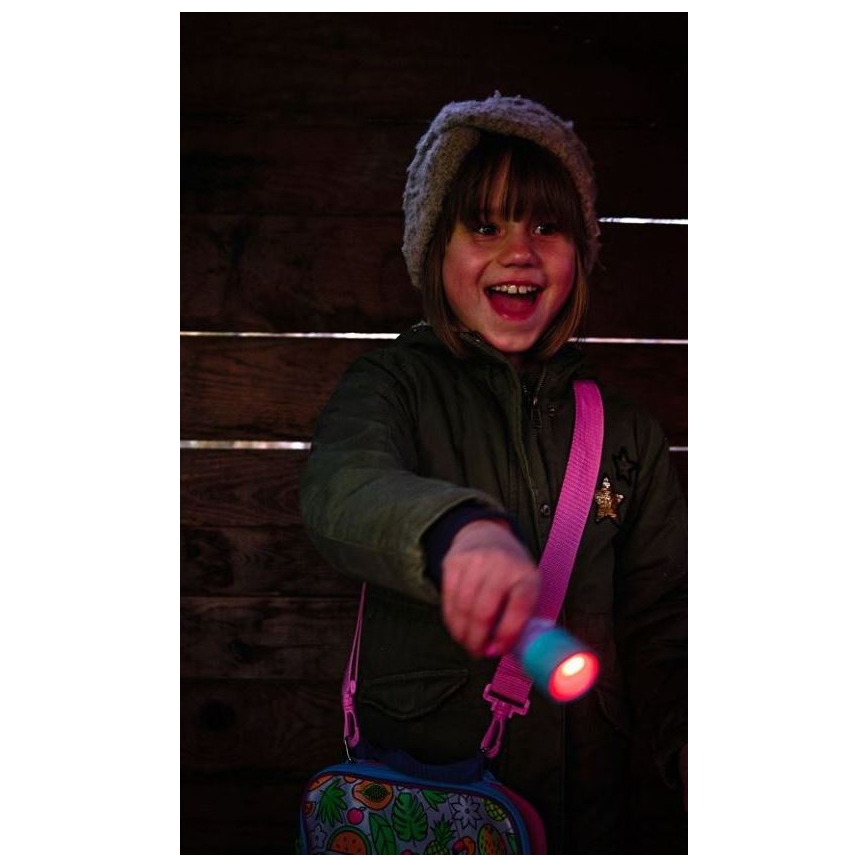 Ledlenser KIDBEAM4 RAINBOW - LED dječja svjetiljka s podesivom svjetlinom LED/2xAAA IP44 ljubičasta