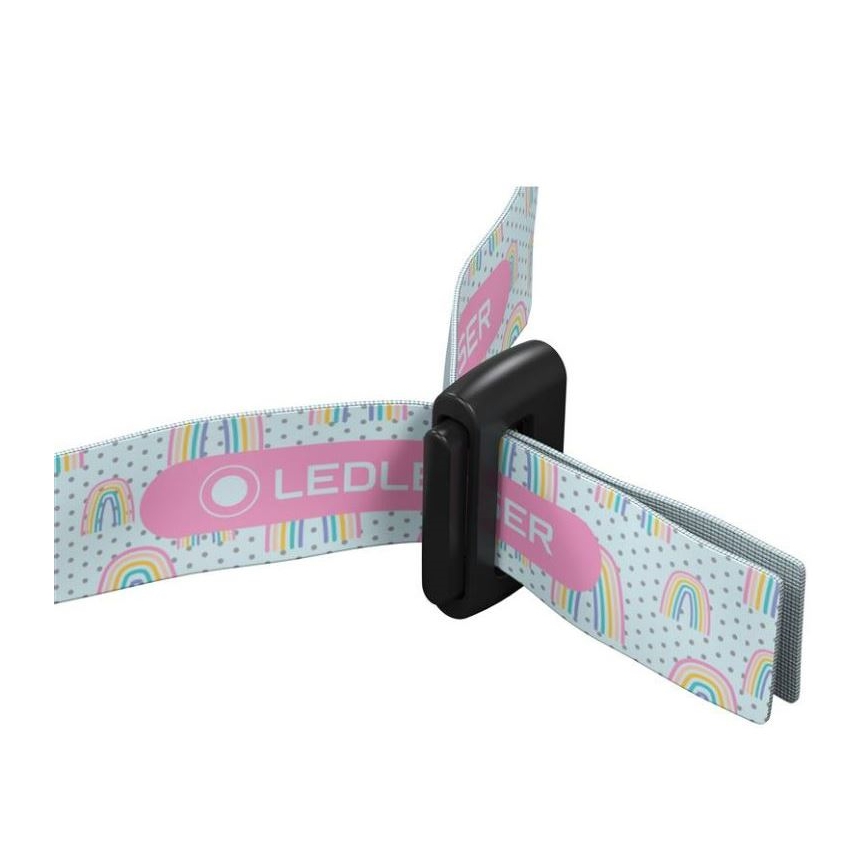 Ledlenser KIDLED2 RAINBOW - dječja LED čelna svjetiljka s podesivom svjetlinom, LED/1xAAA, IPX4, 40 lm, 20 h, ljubičasta