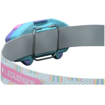 Ledlenser KIDLED2 RAINBOW - dječja LED čelna svjetiljka s podesivom svjetlinom, LED/1xAAA, IPX4, 40 lm, 20 h, ljubičasta