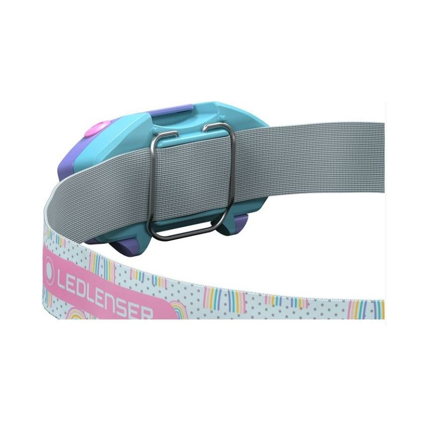 Ledlenser KIDLED2 RAINBOW - dječja LED čelna svjetiljka s podesivom svjetlinom, LED/1xAAA, IPX4, 40 lm, 20 h, ljubičasta