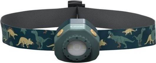 Ledlenser KIDLED4R DINO - punjiva dječja čelna svjetiljka LED s prigušivanjem, 280 mAh, IPX4, 40 lm, 18 h, zelena