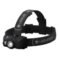 Ledlenser MH8 - punjiva čelna LED svjetiljka s podesivim intenzitetom svjetla, 2xAA/1550 mAh, IP54, 600 lm, 60 h, crna