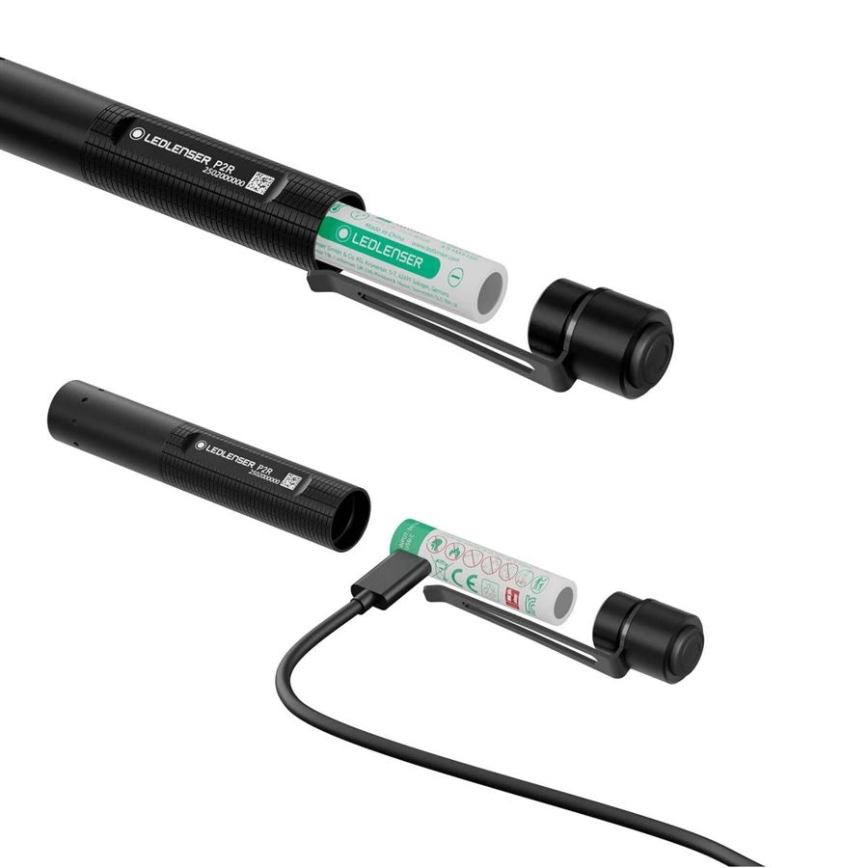Ledlenser P2R - LED punjiva ručna svjetiljka s regulacijom svjetline LED/1xAAA/300 mAh IP54 200 lm 8 h crna