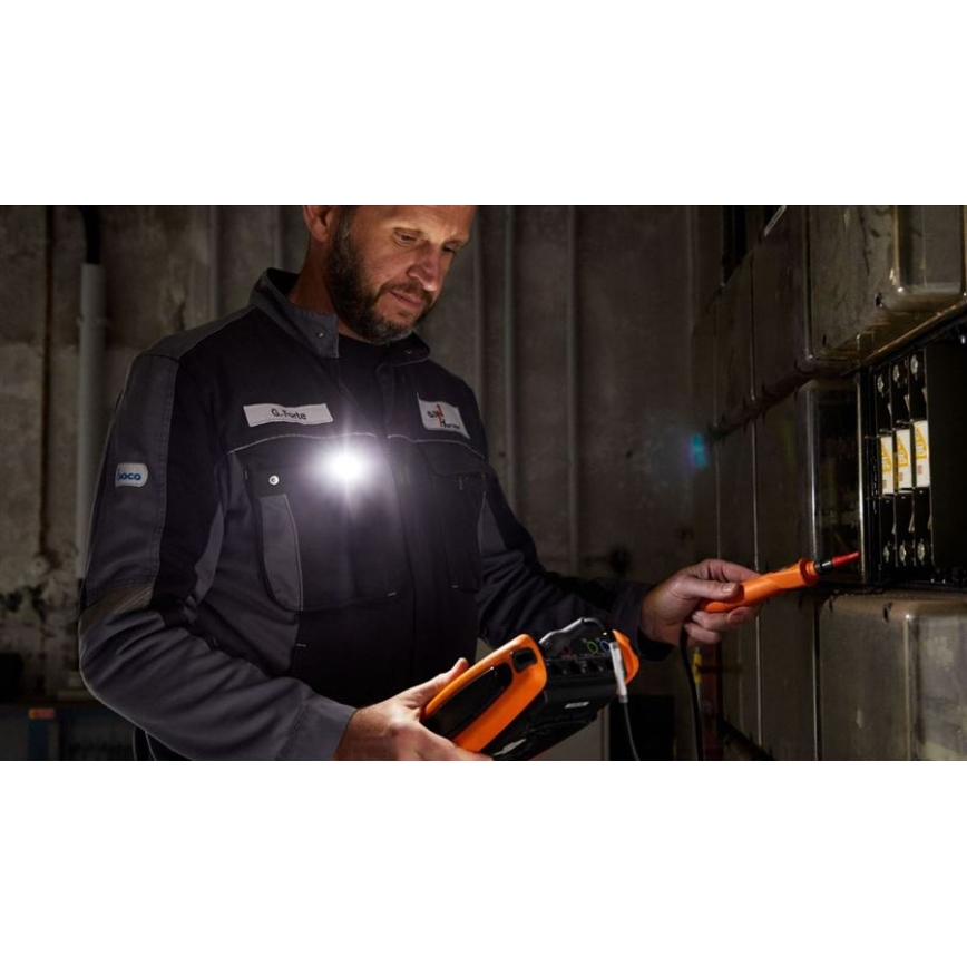 Ledlenser W1R - LED punjiva radna svjetiljka s mogućnošću podešavanja svjetline i kopčom LED/740 mAh IP54 220 lm