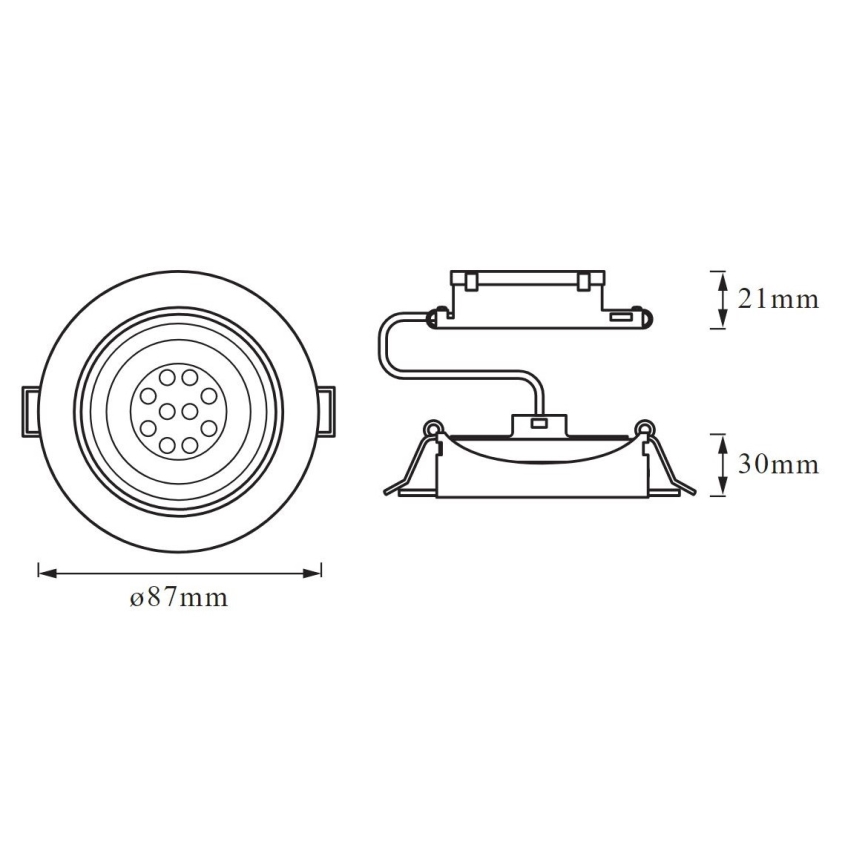 Ledvance - Komplet 3x prigušivih ugradnih LED svjetiljki SIMPLE LED/4,9W/230V