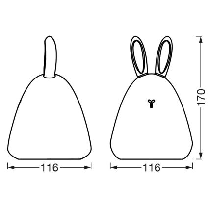 Ledvance - LED Dodirna dječja noćna lampica TOUCH LED/2,5W/5V 1200 mAh