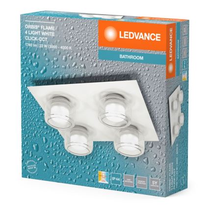 Ledvance - LED Stropna kupaonska svjetiljka ORBIS FLAME 4xLED/5,5W/230V 3000/4000K IP44 bijela